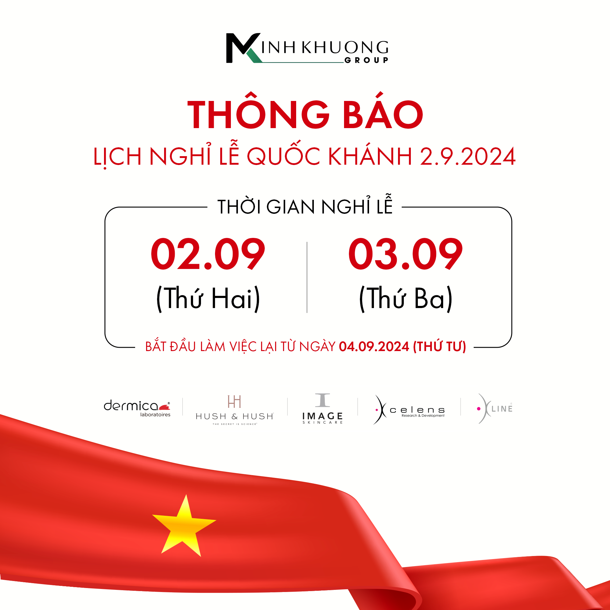 Thông báo nghỉ lễ Quốc Khánh 2/9